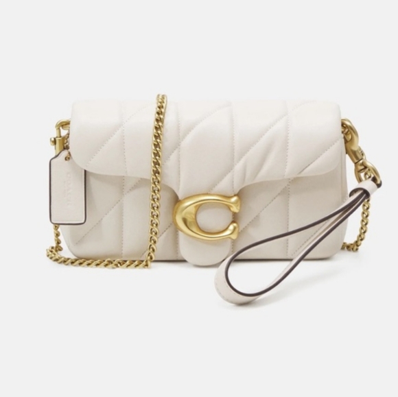 Coach Tabby Nappa Leather Crossbody Wristlet With Pillow Quilting in Chalk - Picture 9 of 14